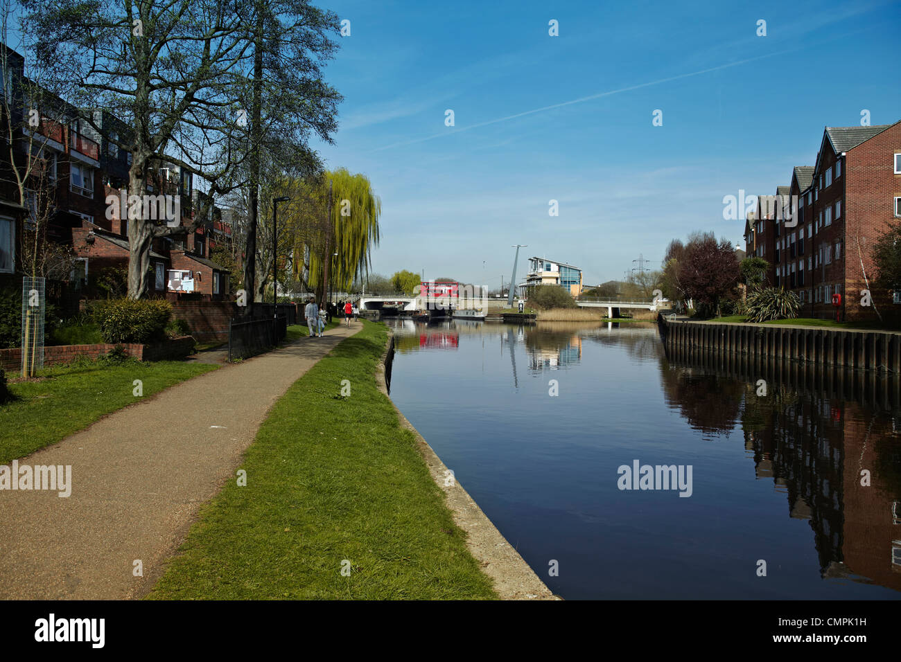 A canal scene near Tottenham London Stock Photo
