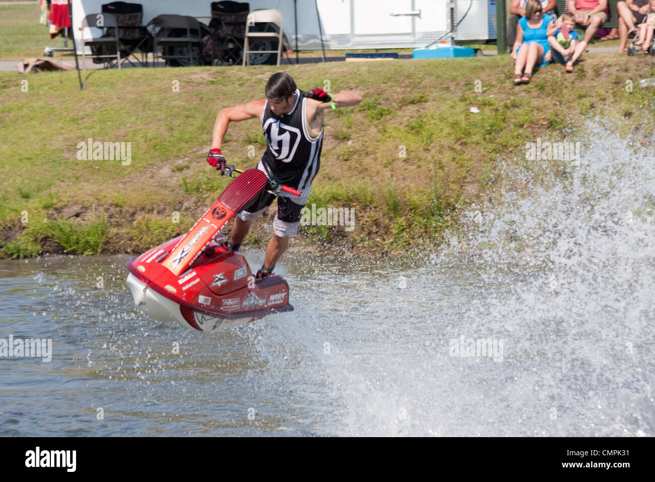 Jet ski stunt demonstration at Market Commons in Myrtle Beach South