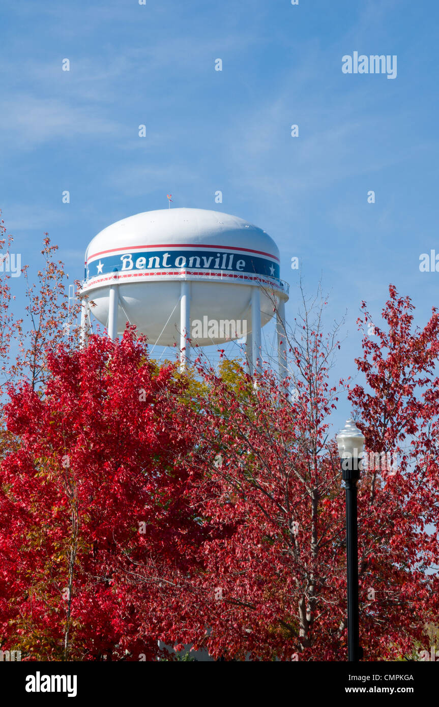 Water tower in Bentonville, Arkansas Stock Photo