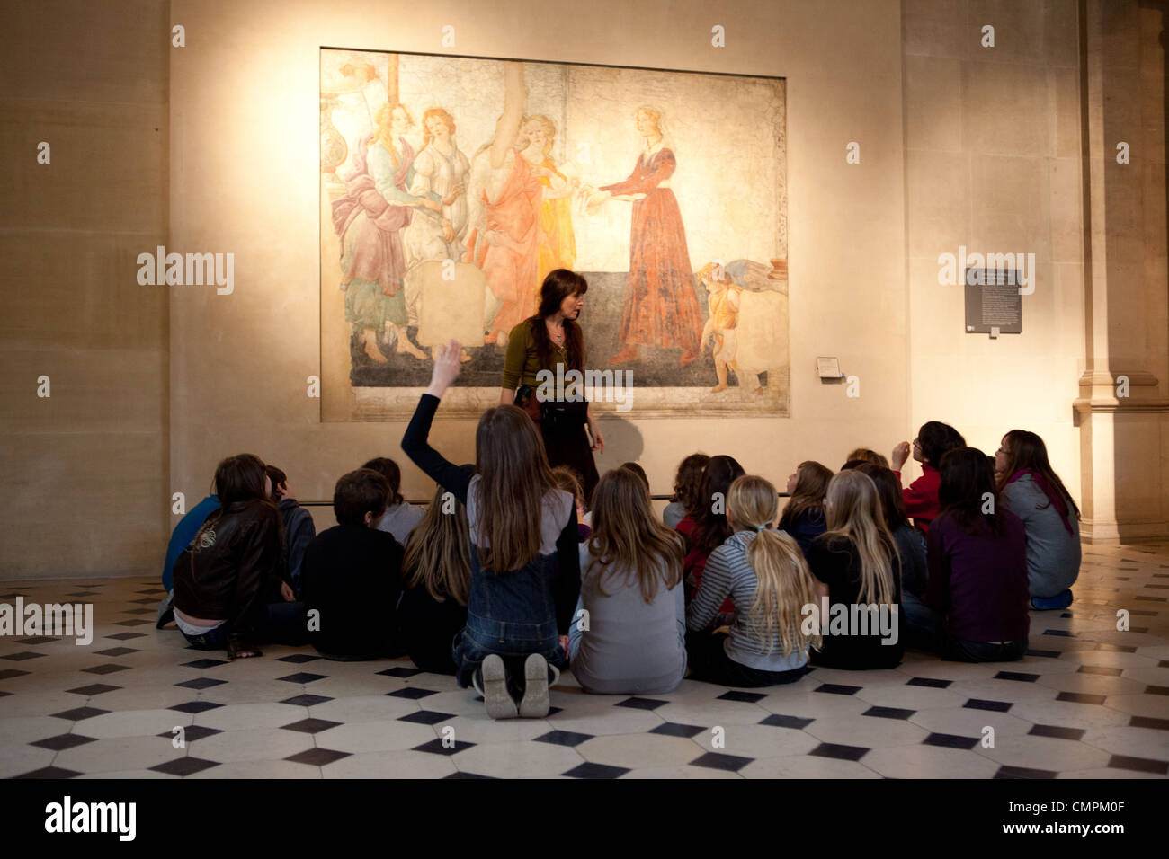Classroom visits the Louvre museum Stock Photo