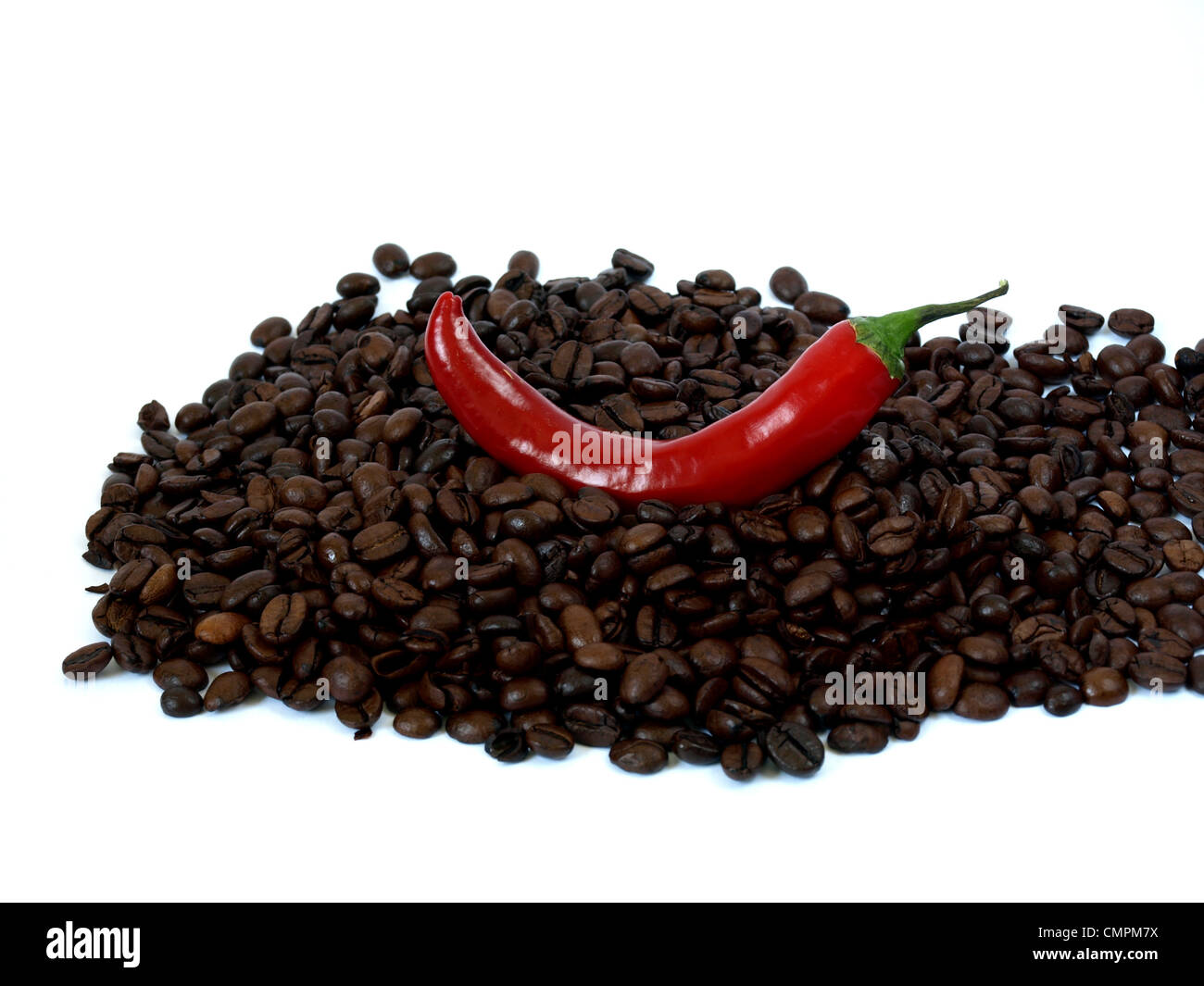 Coffee beans with chili Stock Photo Alamy