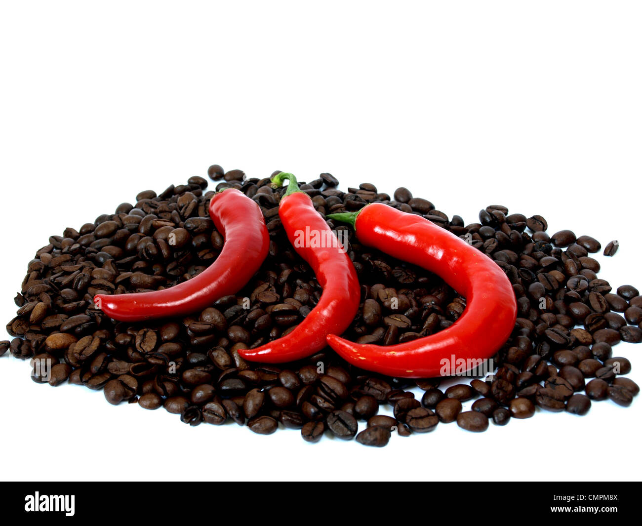 Coffee beans with chili Stock Photo Alamy