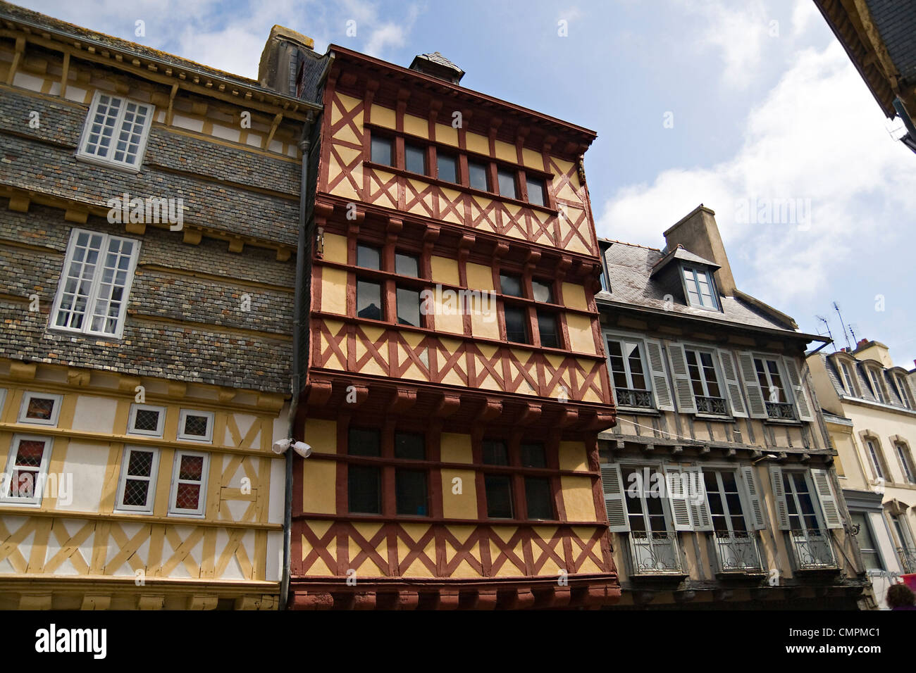 Quimper, timbered ancient houses in Brittany, France Stock Photo