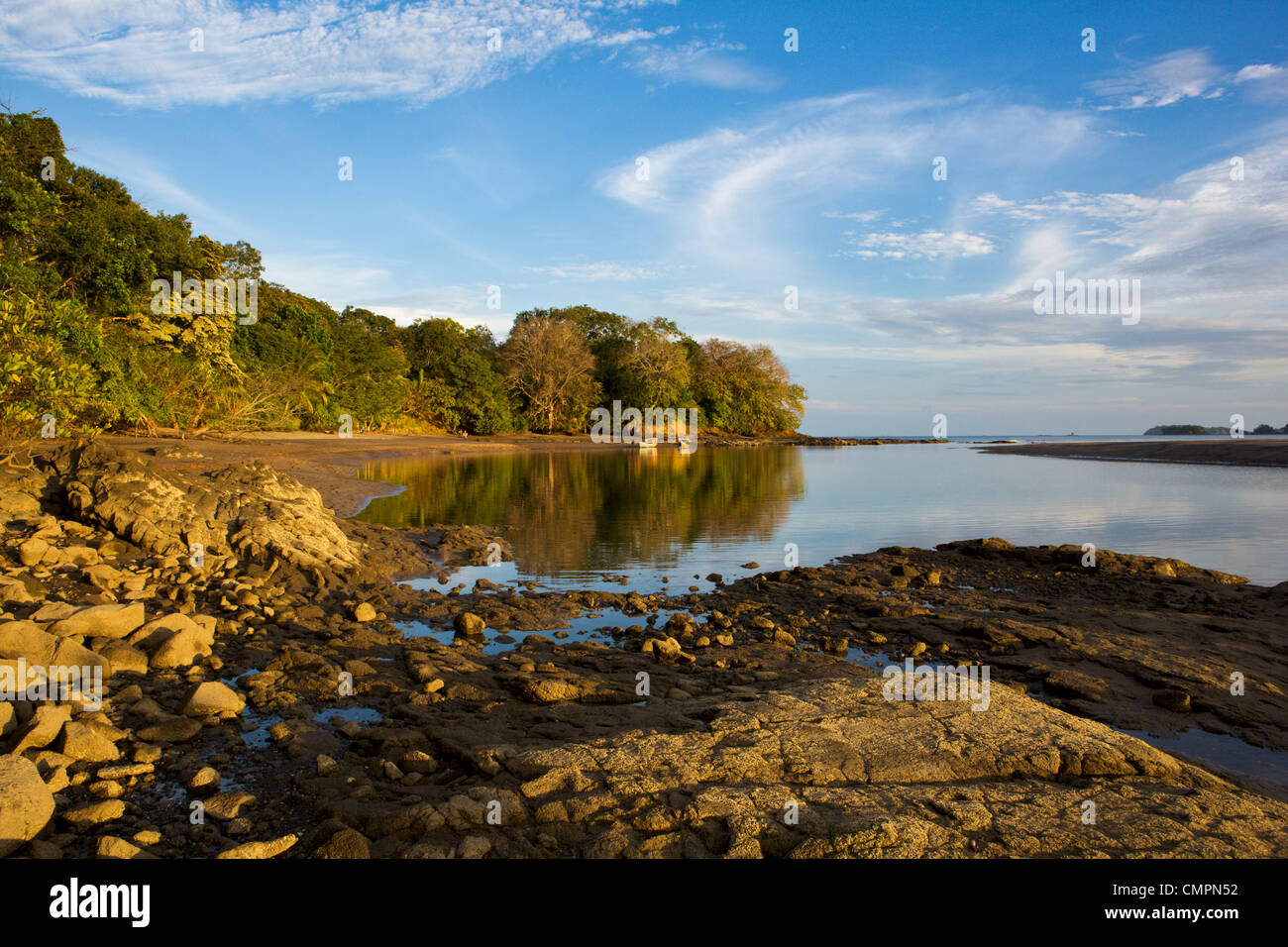 Calm bay on the island of Boca Chica in the Chiriqui Marine National Park, Panama, Central America Stock Photo