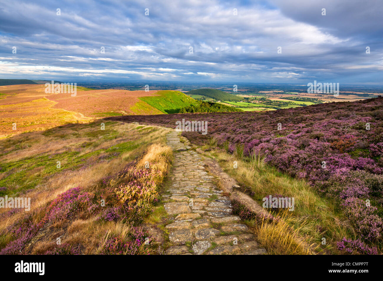 Clouds gather above the Cleveland Way, Yorkshire, England, United Kingdom, Europe Stock Photo