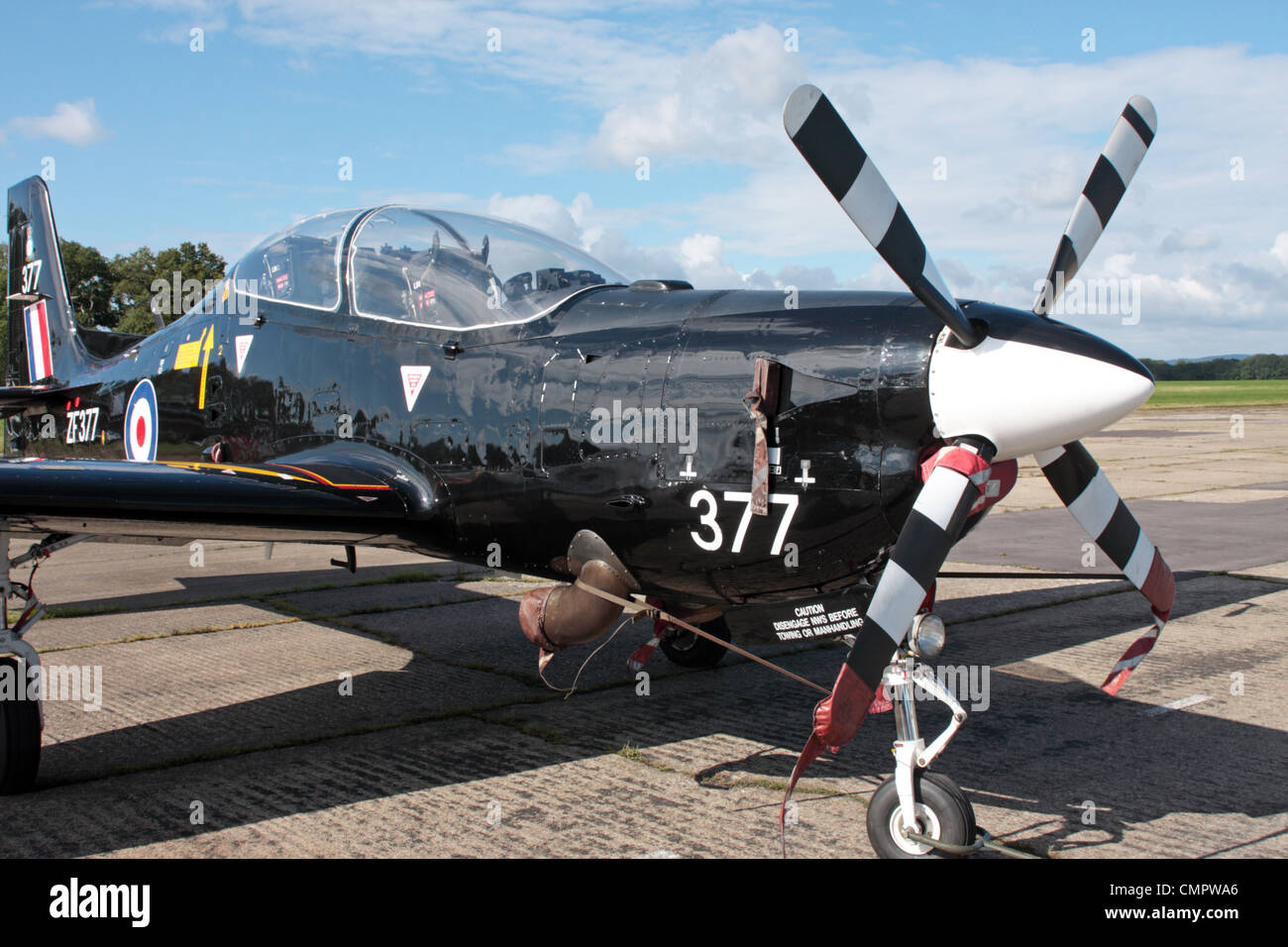 RAF Tucano T1 training aircraft on display at the Wings and Wheel Show Dunsfold Aerodrome 2011 Stock Photo