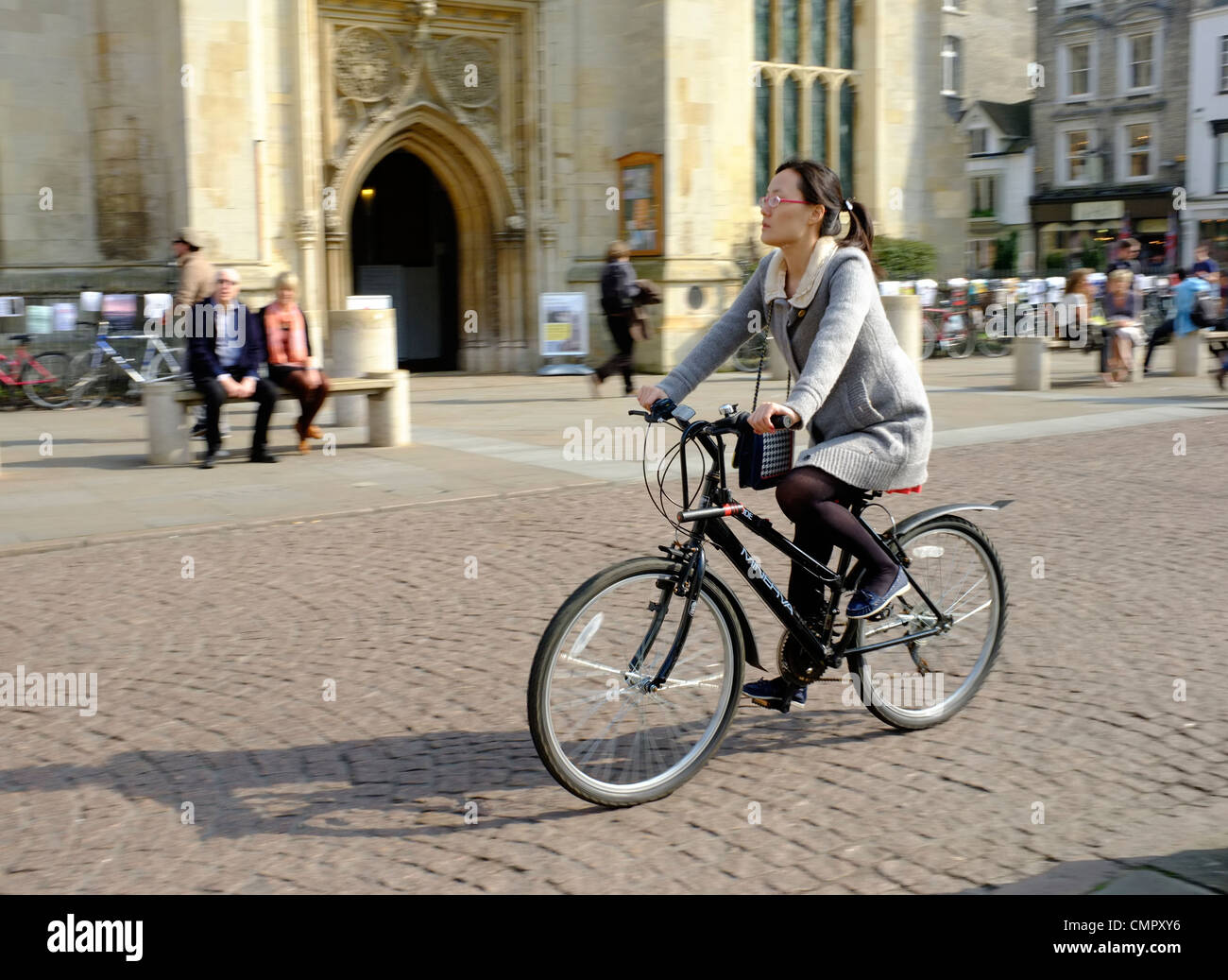 Cycling in Cambridge Stock Photo Alamy