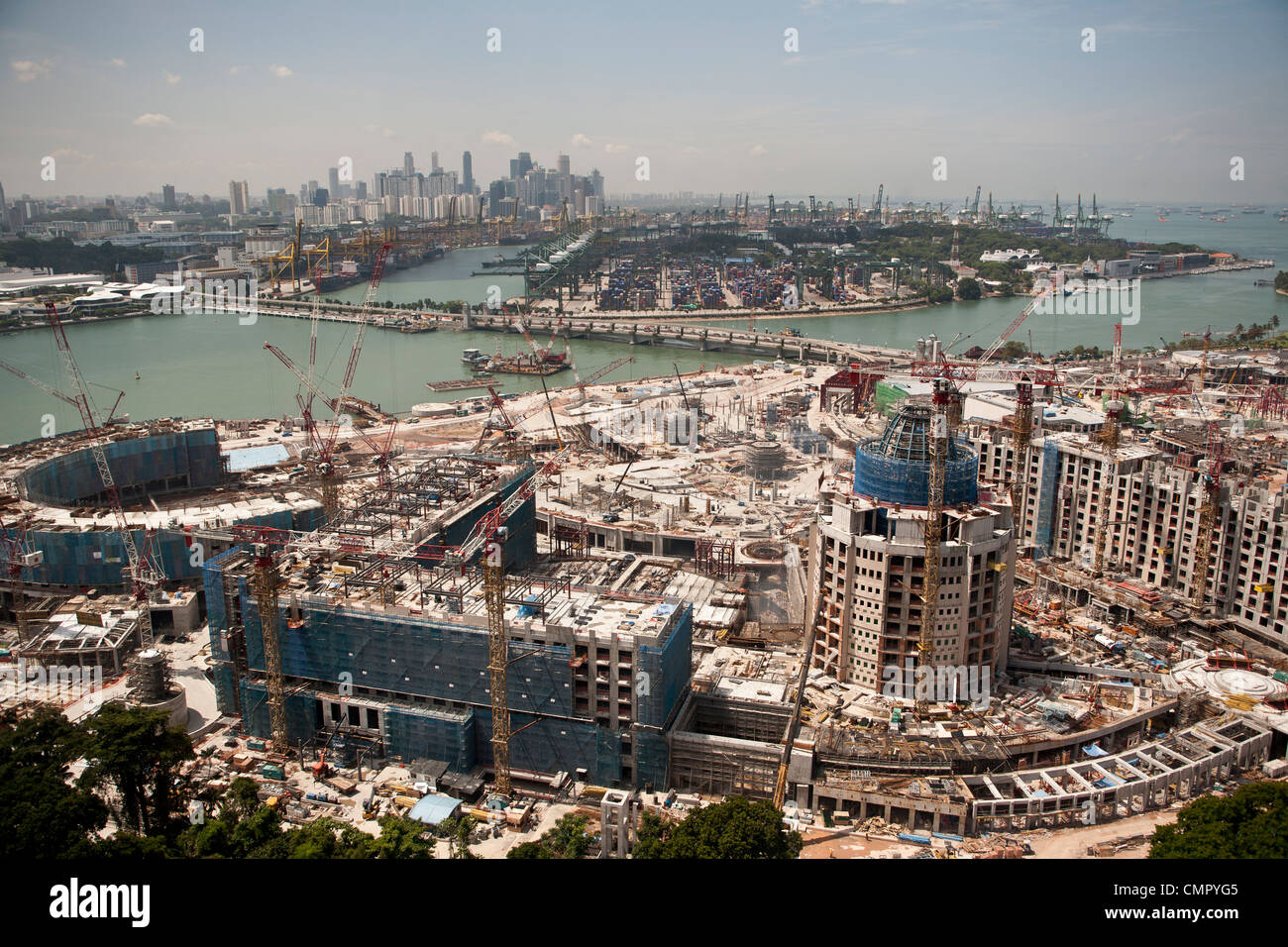 A general view of the construction site of Resorts World Sentosa in ...