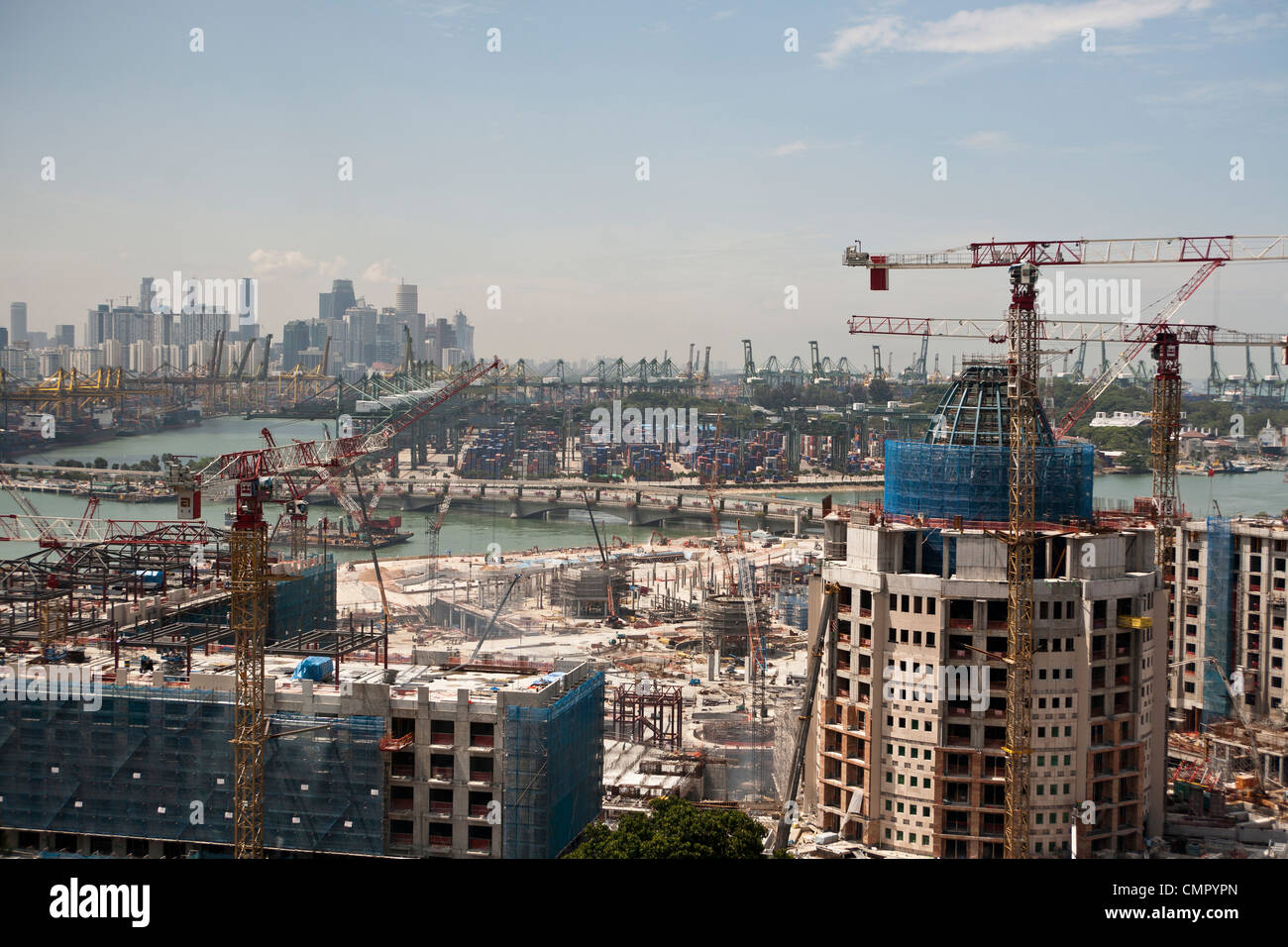A general view of the construction site of Resorts World Sentosa in ...
