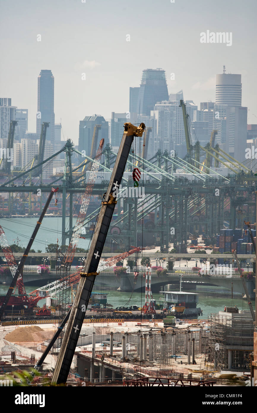 A general view of the construction site of Resorts World Sentosa in ...