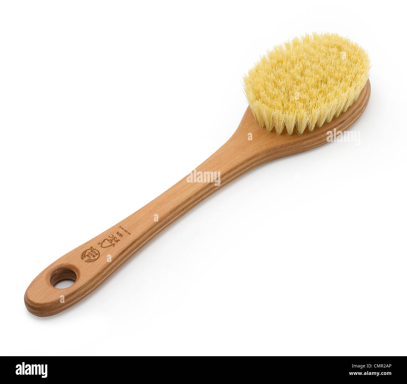 one wooden shower brush Stock Photo Alamy