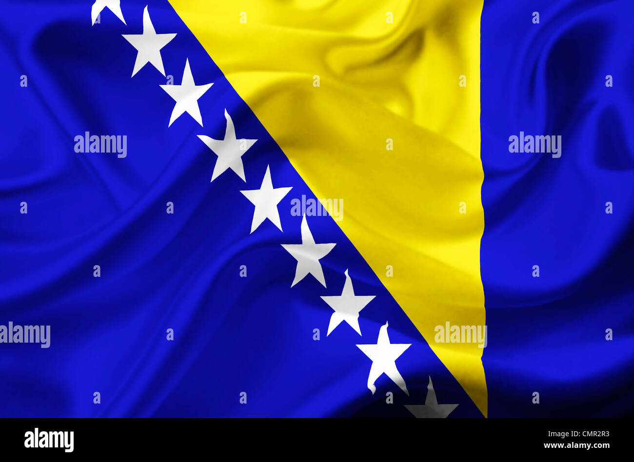 Bosnia and Herzegovina waving flag Stock Photo - Alamy