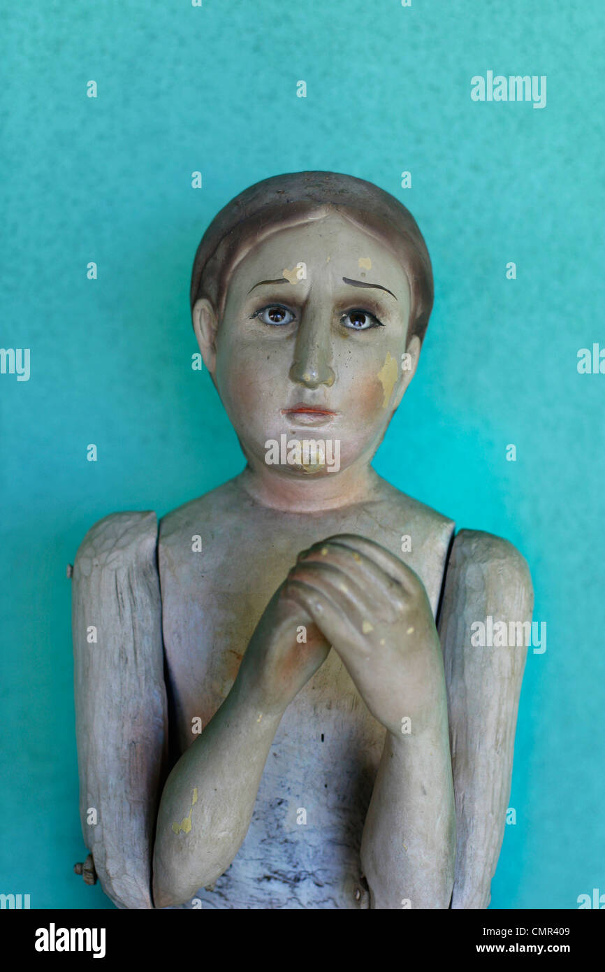 statue in the old convent, El convento, now a hotel Stock Photo