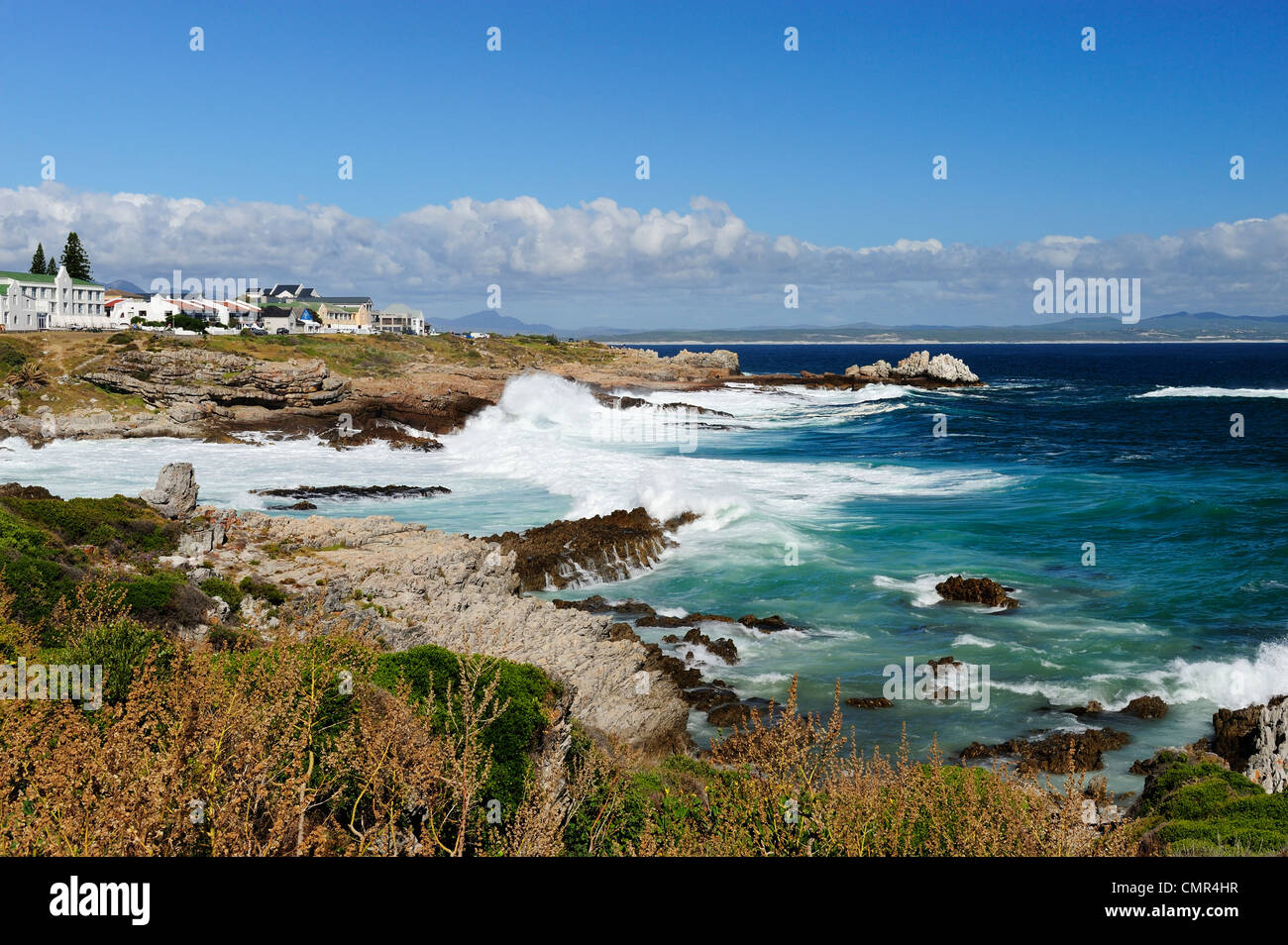 Waves breaking at Hermanus on Walker Bay, Western Cape, South Africa