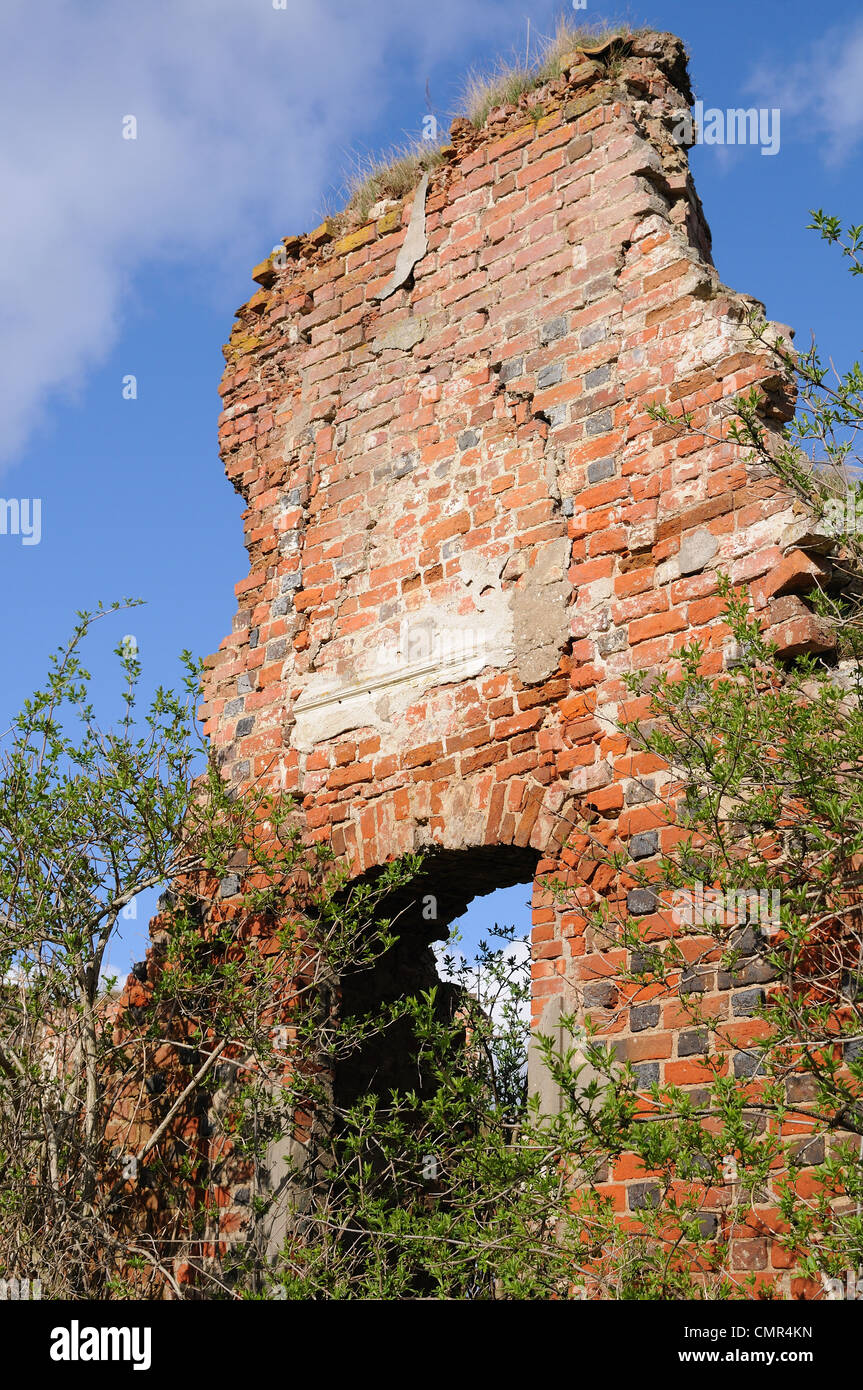 Ruins of Brandenburg castle in Ushakovo, Kaliningrad region. Russia Stock Photo