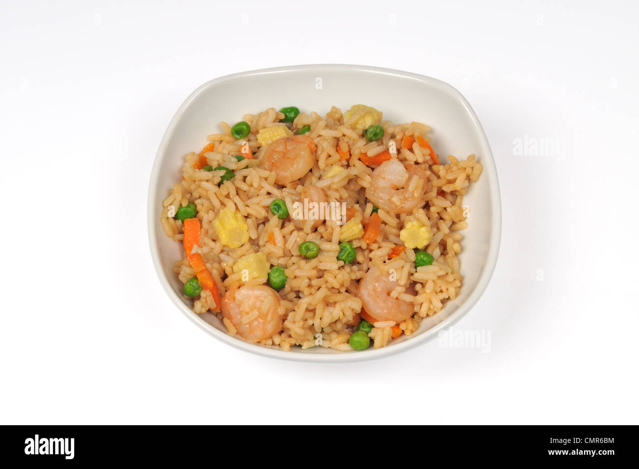 Bowl of chinese shrimp fried rice Stock Photo