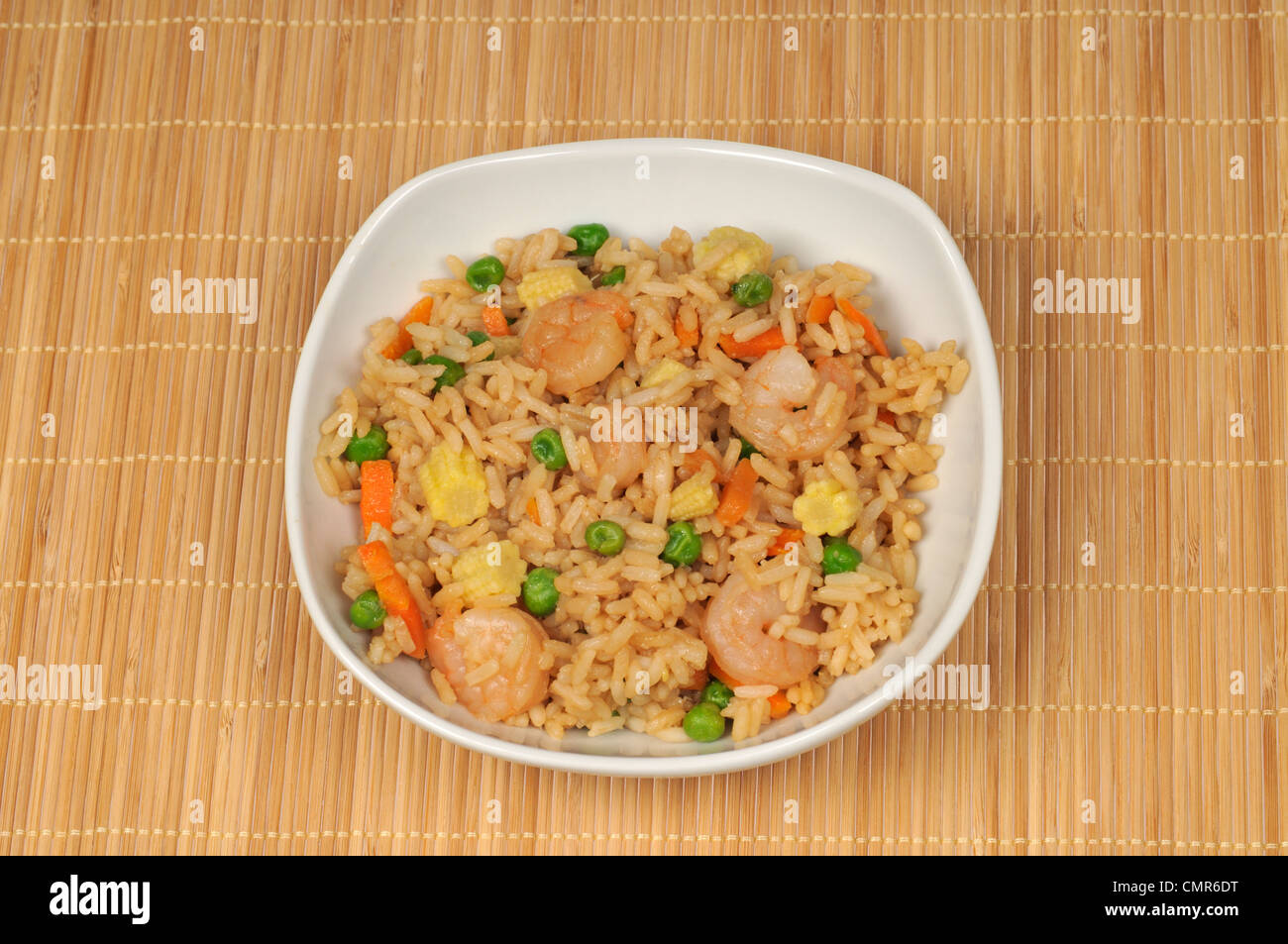 Bowl of chinese shrimp fried rice Stock Photo