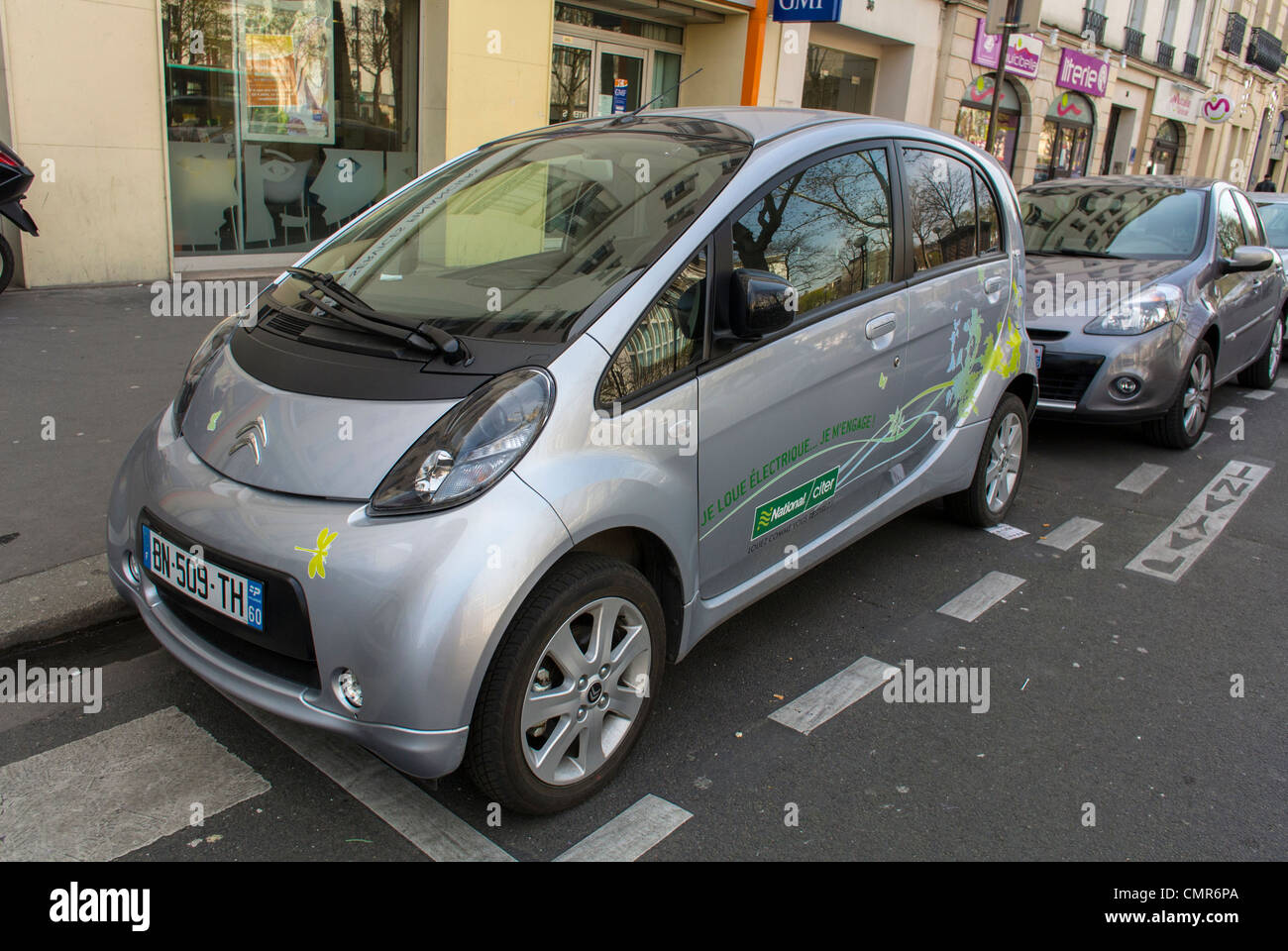 Paris, France, Electric Car Rentals, Parked on Street, sustainable