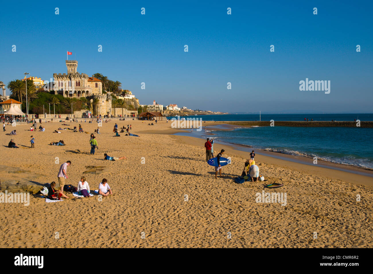 Praia do Tamariz beach Estoril coastal resort near Lisbon Portugal Europe Stock Photo