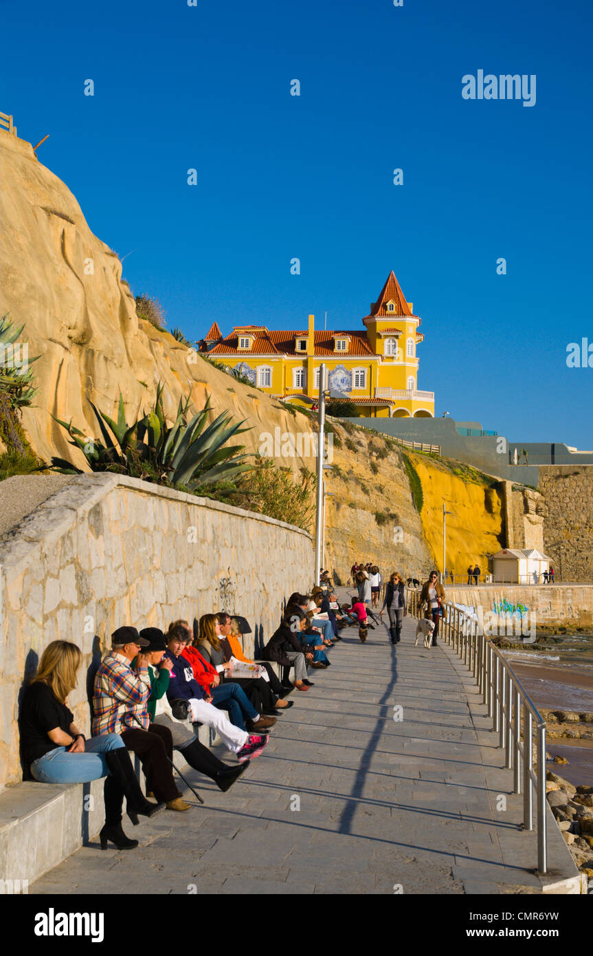 Paredao the seaside promenade Estoril coastal resort near Lisbon Portugal Europe Stock Photo