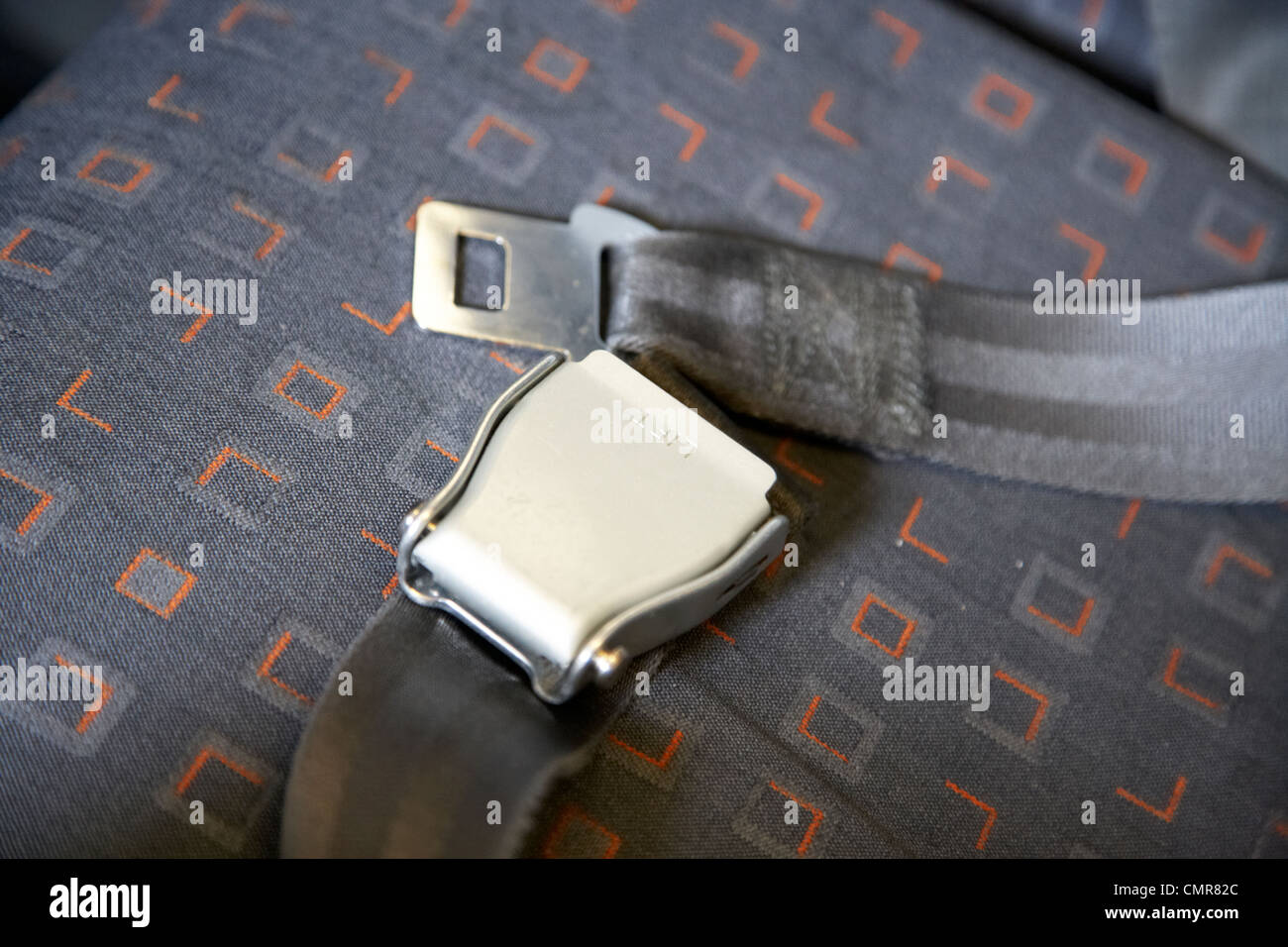 aircraft seatbelt belt buckle clasp seat Stock Photo