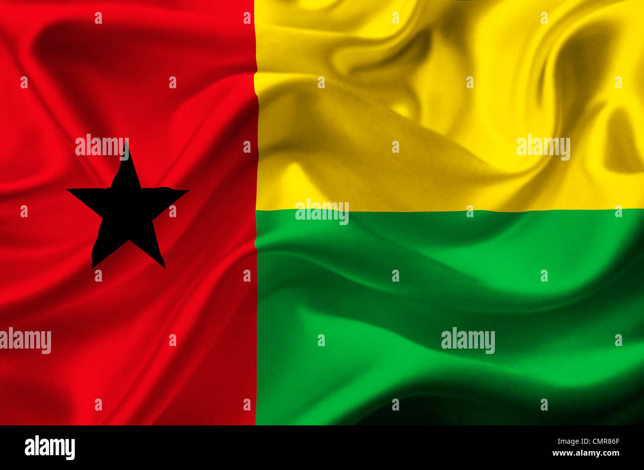 Guinea Bissau waving flag Stock Photo