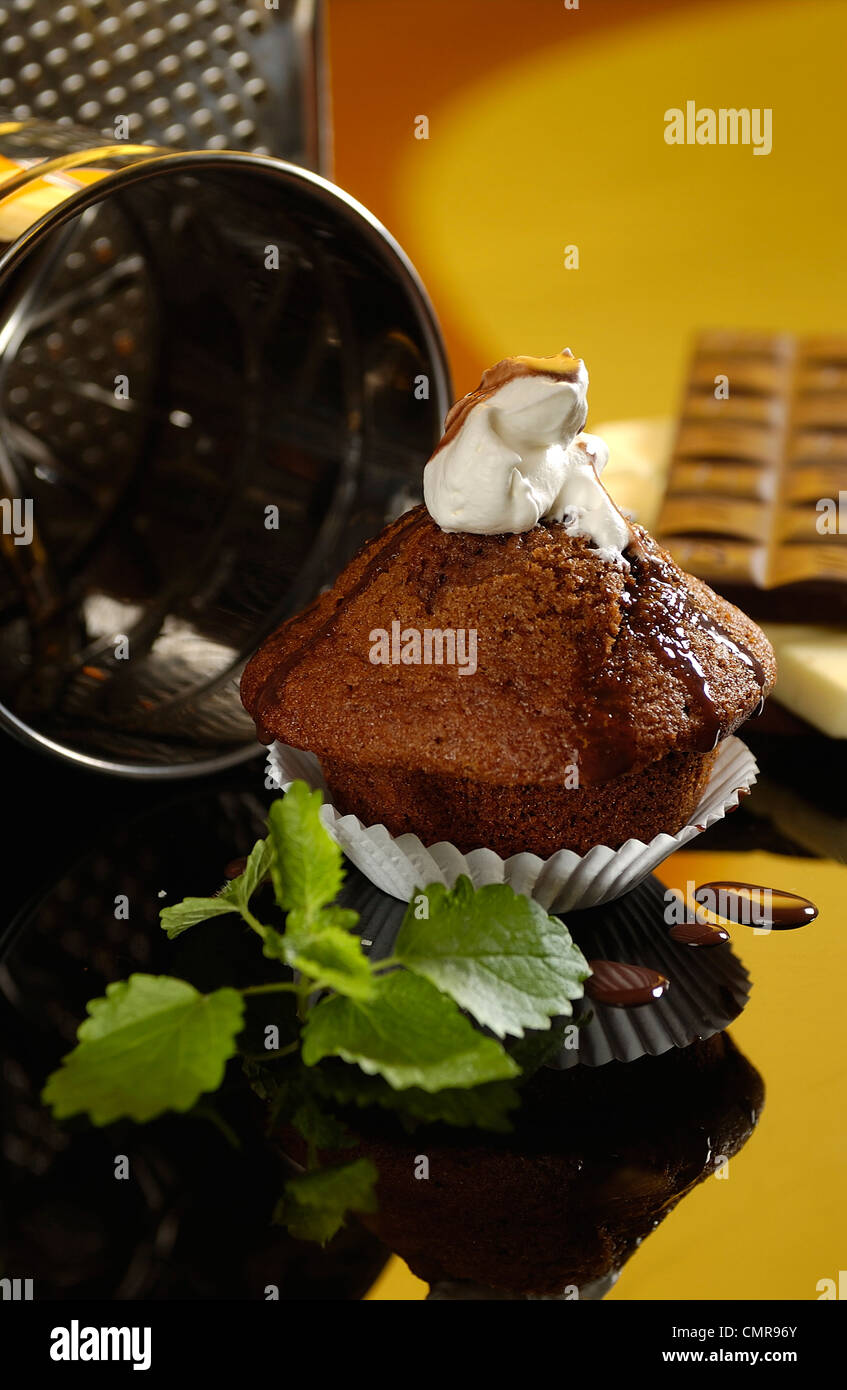 Chocolate liqueur muffin Stock Photo