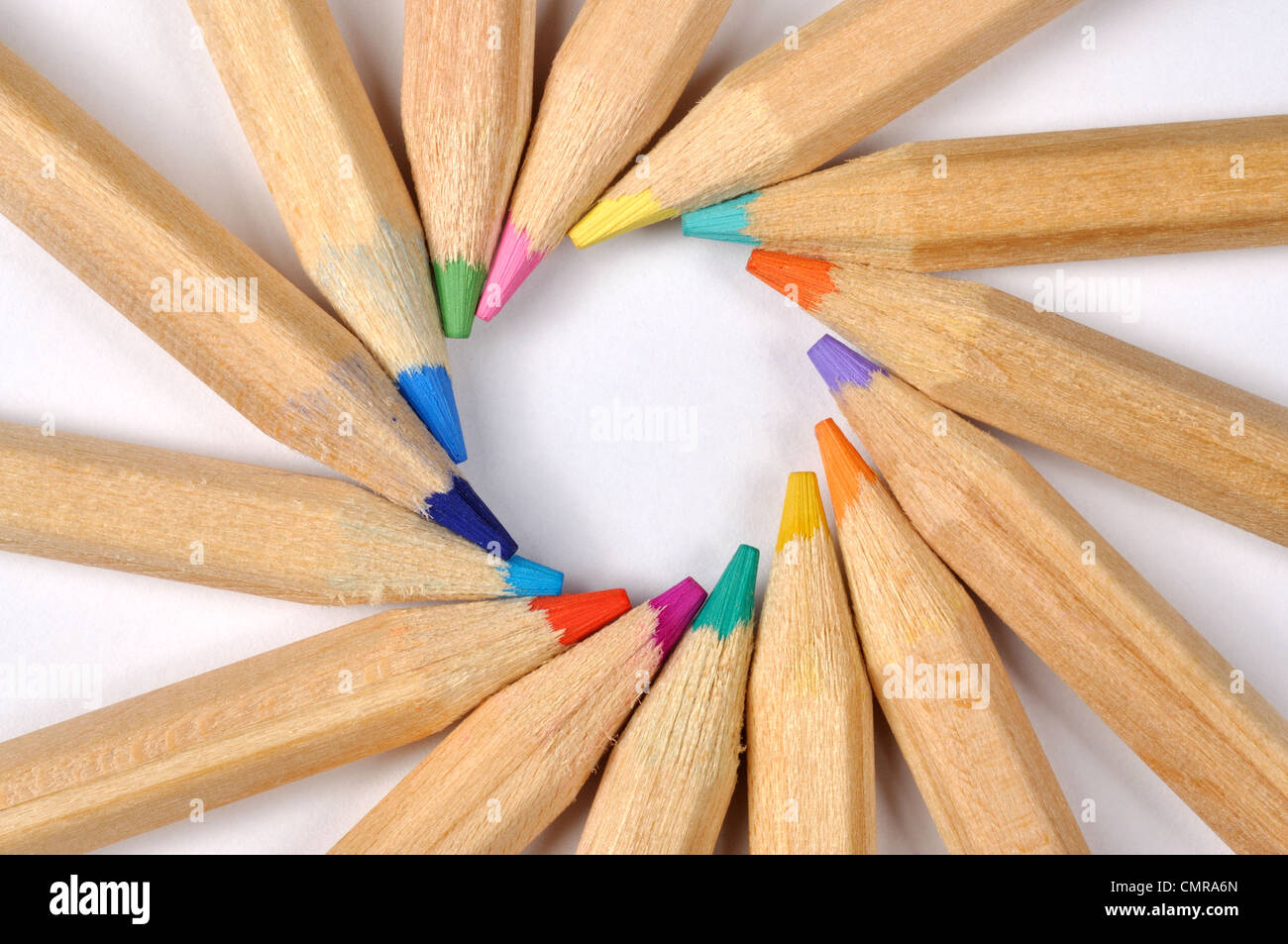 Colored Pencils Macro Stock Photo