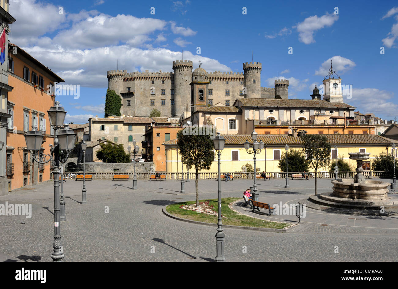 Italy, Lazio, Bracciano, Piazza IV Novembre, Castello Orsini Odescalchi castle Stock Photo