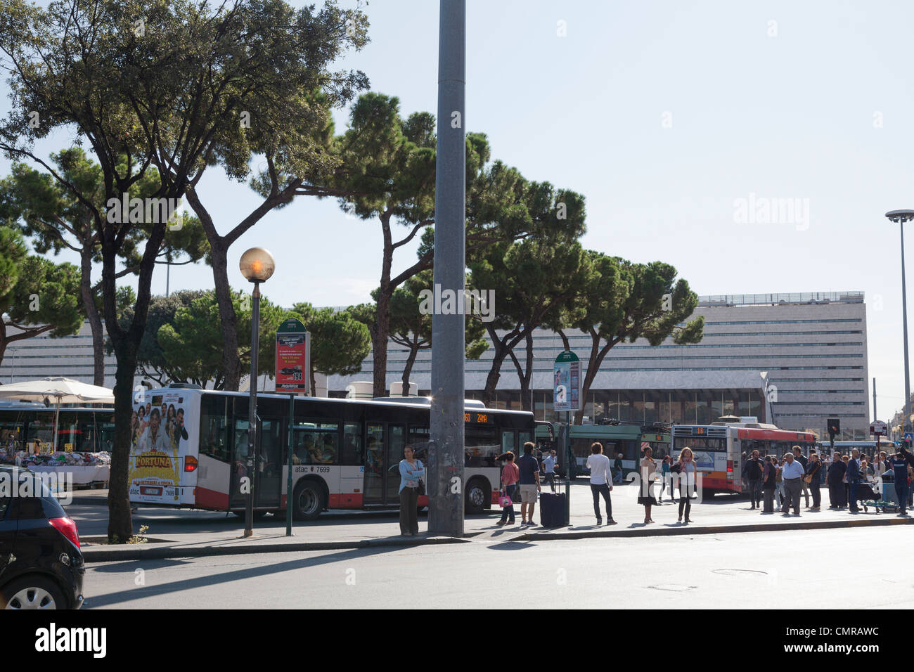 bus and coach station (Roma Termini) outside the main railway station