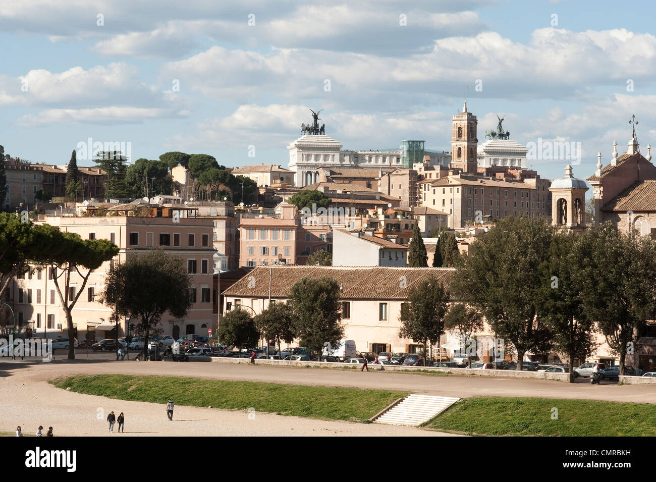 Rome, Italy - Cityscape from Circus Maximum (Circo Massimo) Stock Photo