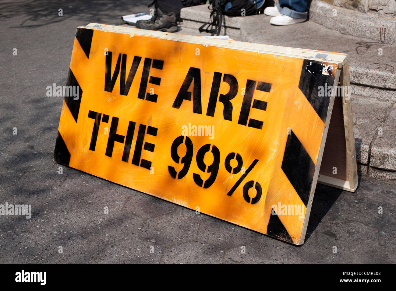 Signs at the Occupy encampment, Union Square, New York City. March 2012 Stock Photo