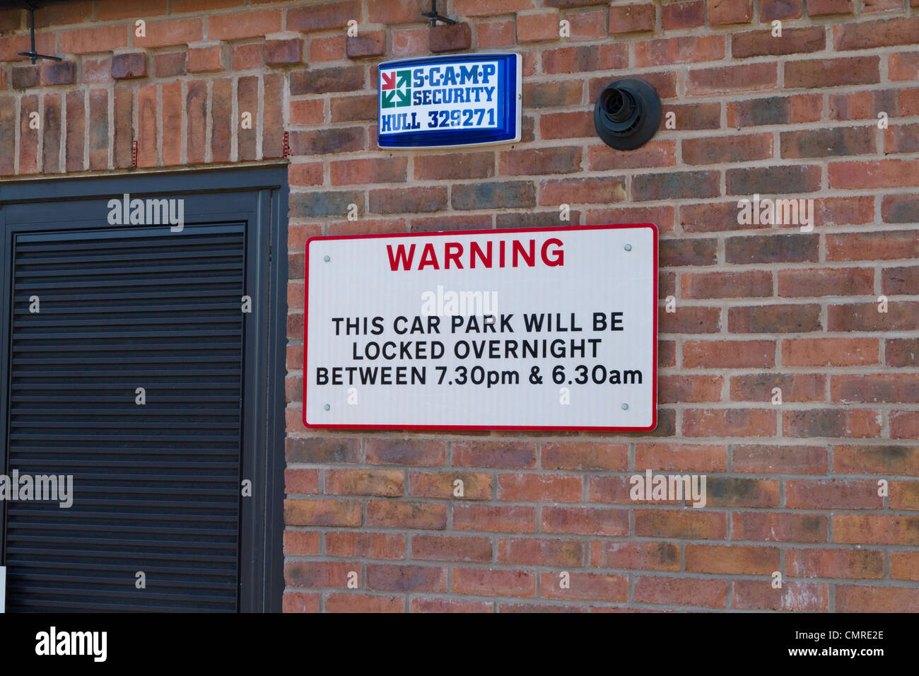 Car park warning sign Stock Photo