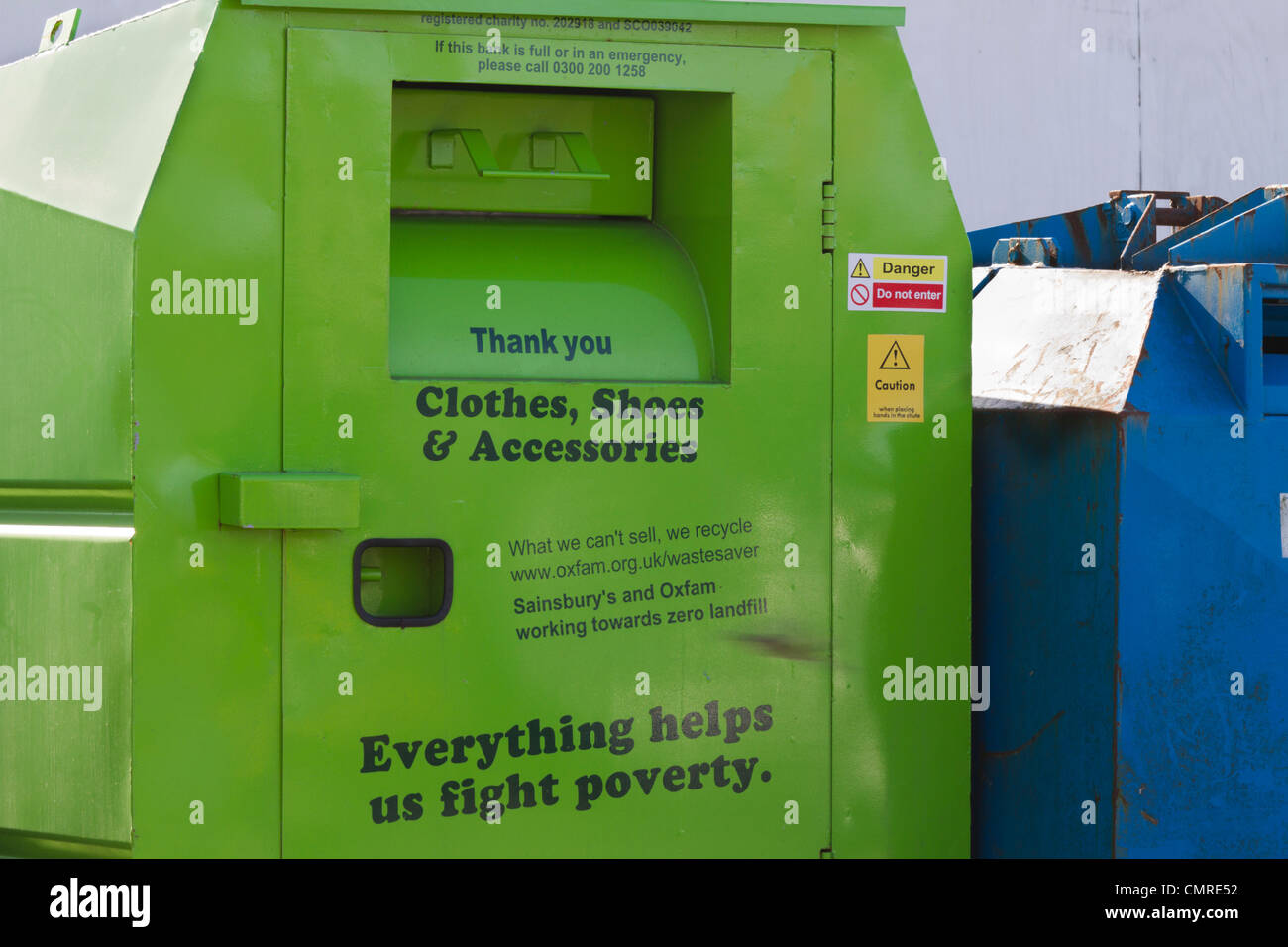 Recycling bin for clothing Stock Photo Alamy
