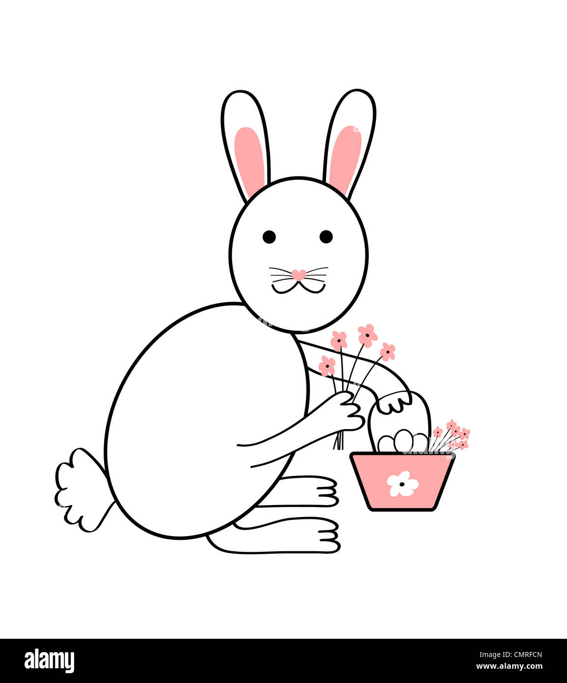 Bunny rabbit cartoon illustration Stock Photo