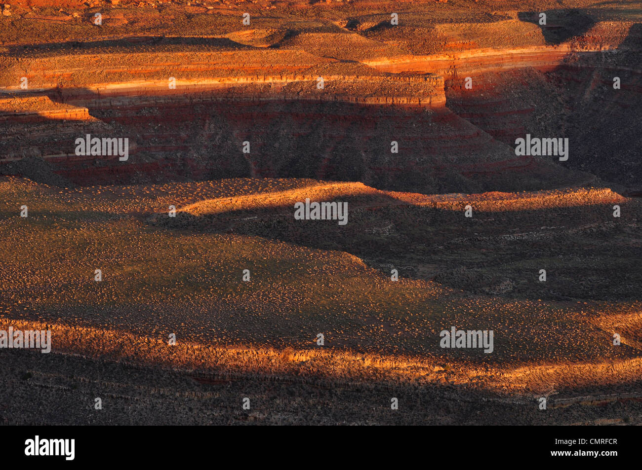 Mesas on rim of San Juan River, Southern Utah. Stock Photo
