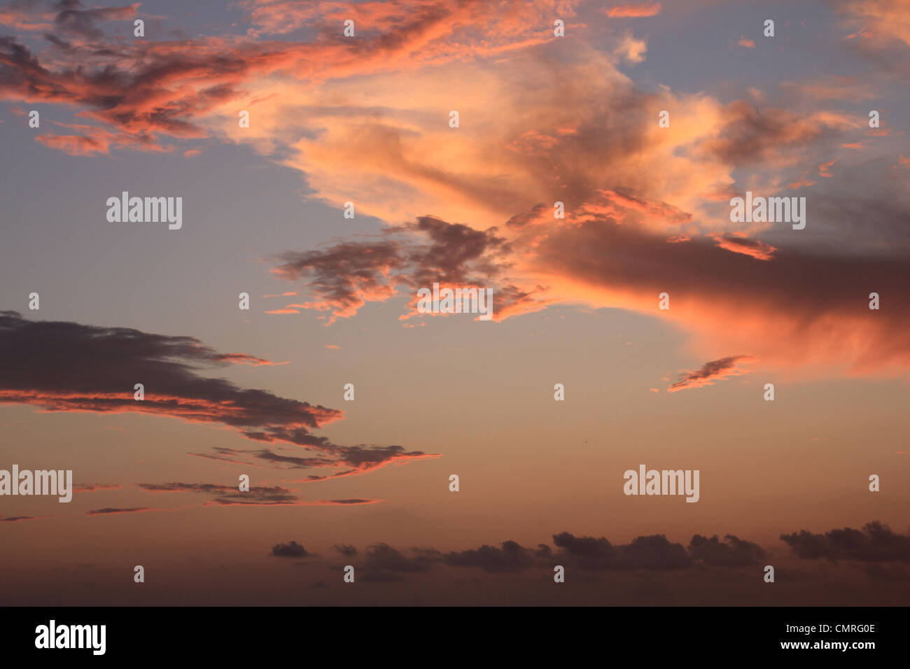 Pink clouds at sunset Stock Photo Alamy