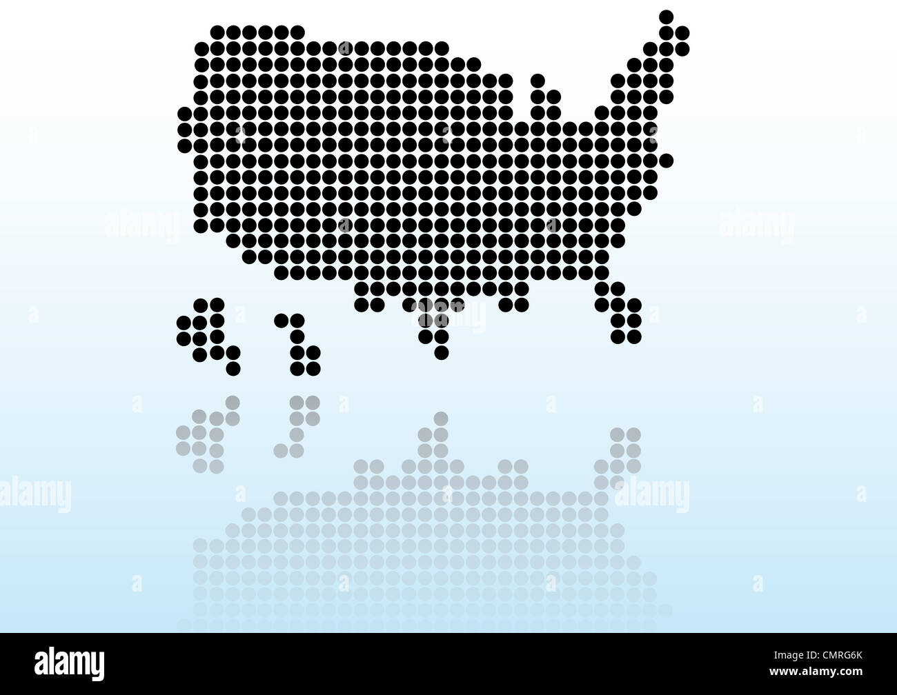 Illustration of map United States - USA Stock Photo - Alamy