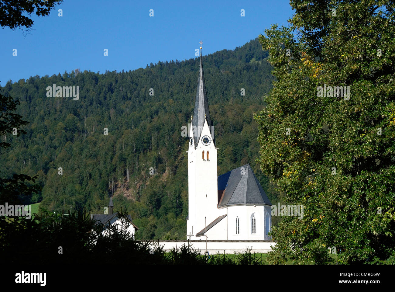 Catholic parish church Saint Leonhard of Kreuth at Tegernsee. Stock Photo