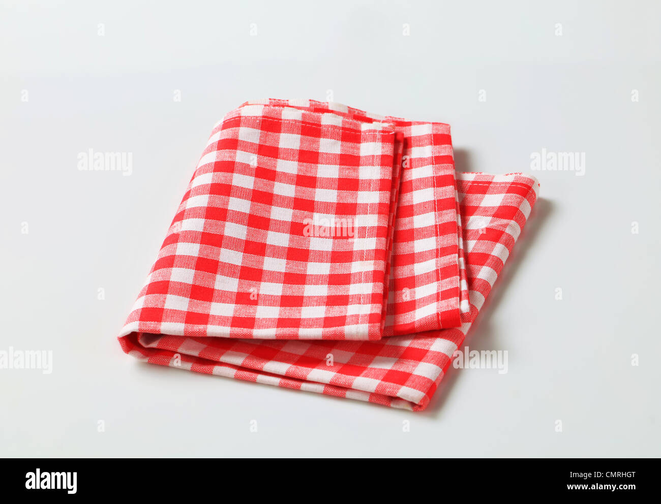 Red and white checked table linen Stock Photo