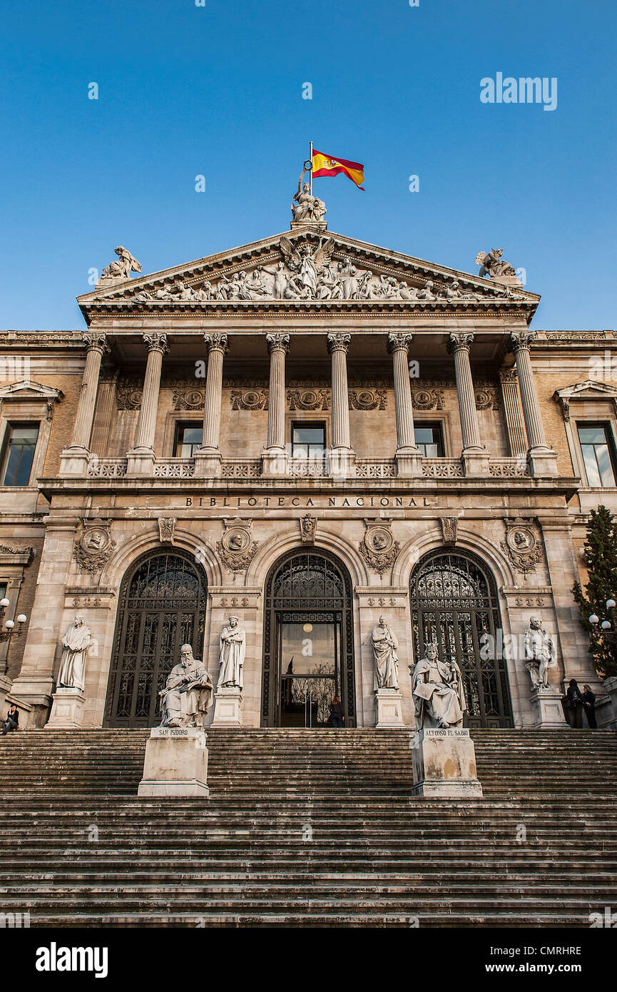 National Library, Madrid, Spain. 1892 Stock Photo