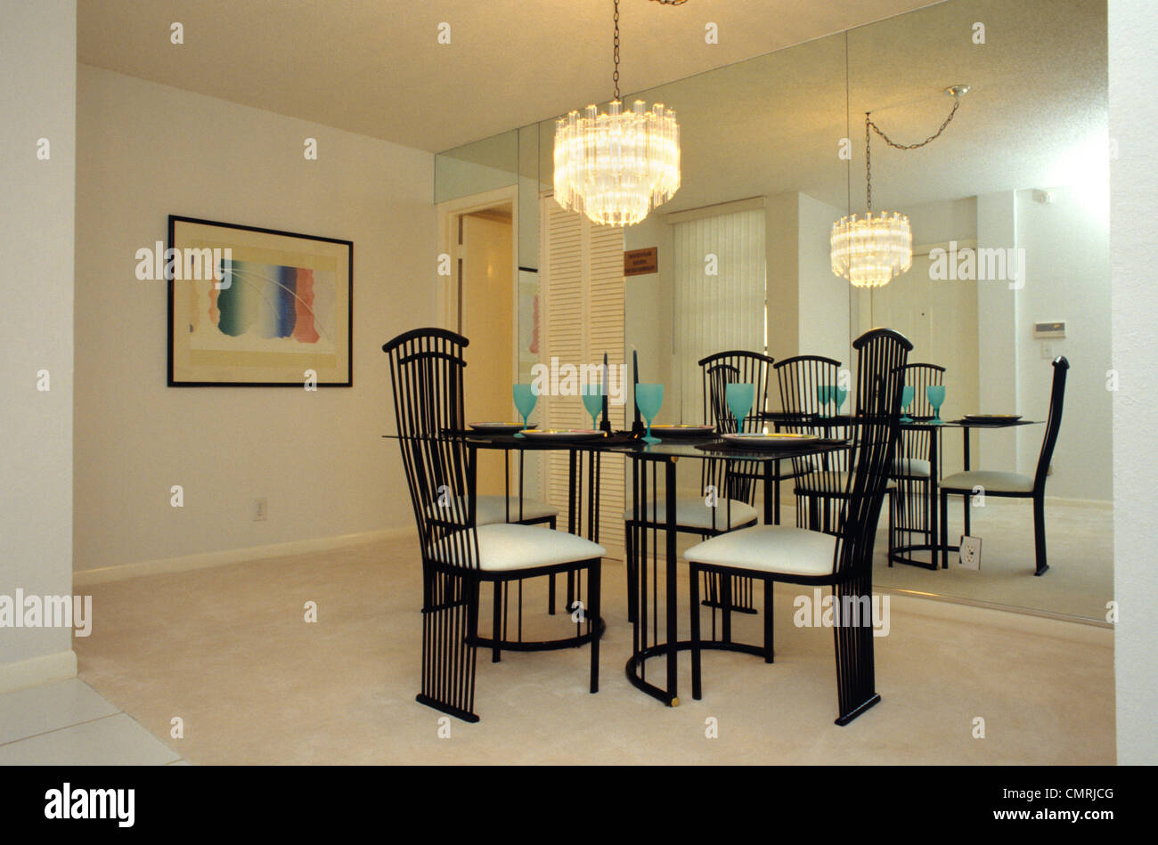 Photo inspiration: Exposed Pipe Chandelier In Condo Dining Room Reference: Ki10223 Hars Chandelier Condo Condominium Copy Space Dining Room Hi