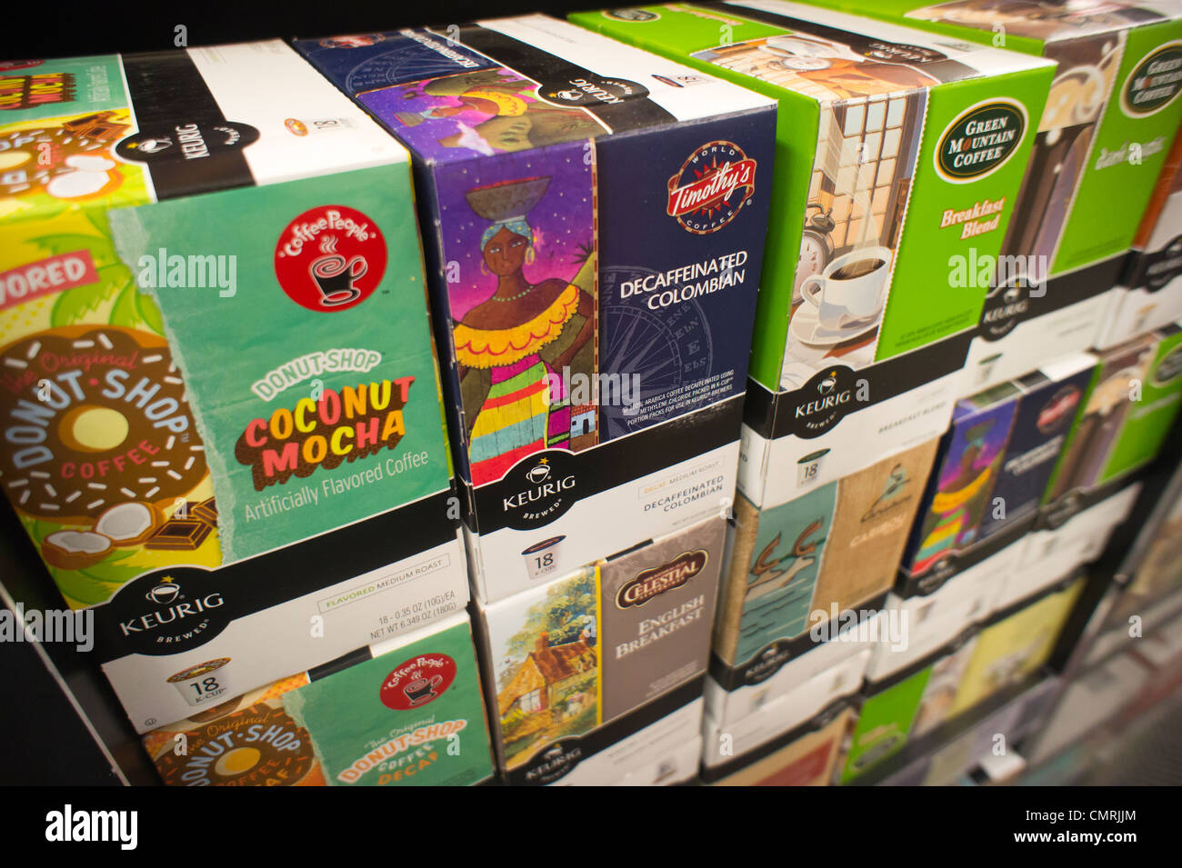 A Selection Keurig Coffee And Tea Pods From Various Brands In Grocery Store New York A Selection Keurig Coffee And Tea Pods From Various Brands In Grocery Store New York
