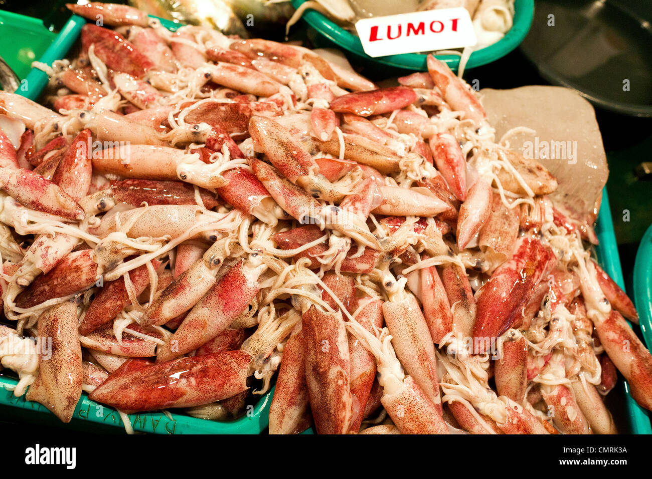 Fresh seafood for sale in the Cubao Farmer's Market, Quezon City, Manila, Philippine Islands