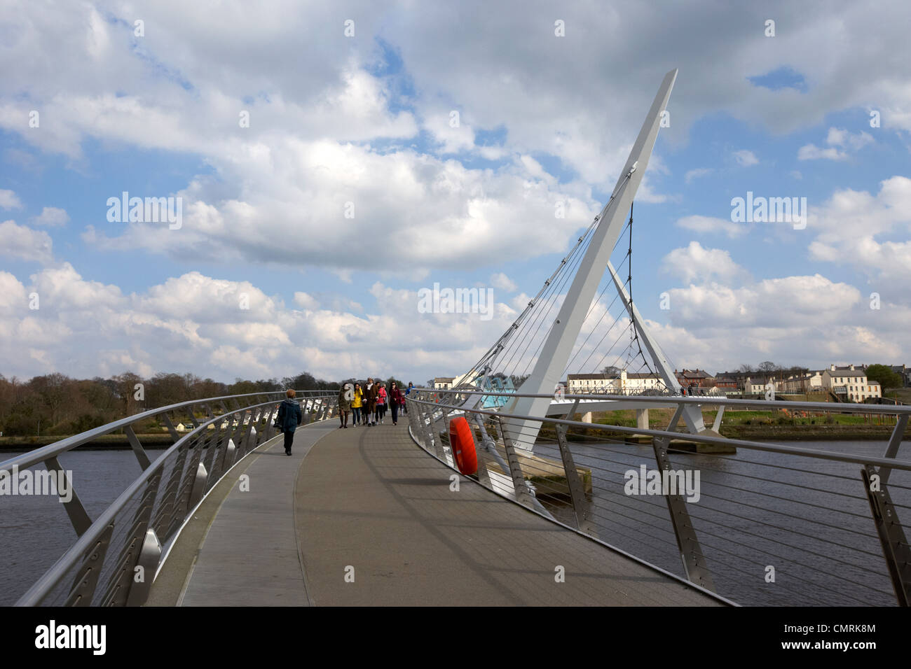 new peace bridge in Derry city county londonderry northern ireland uk. Stock Photo