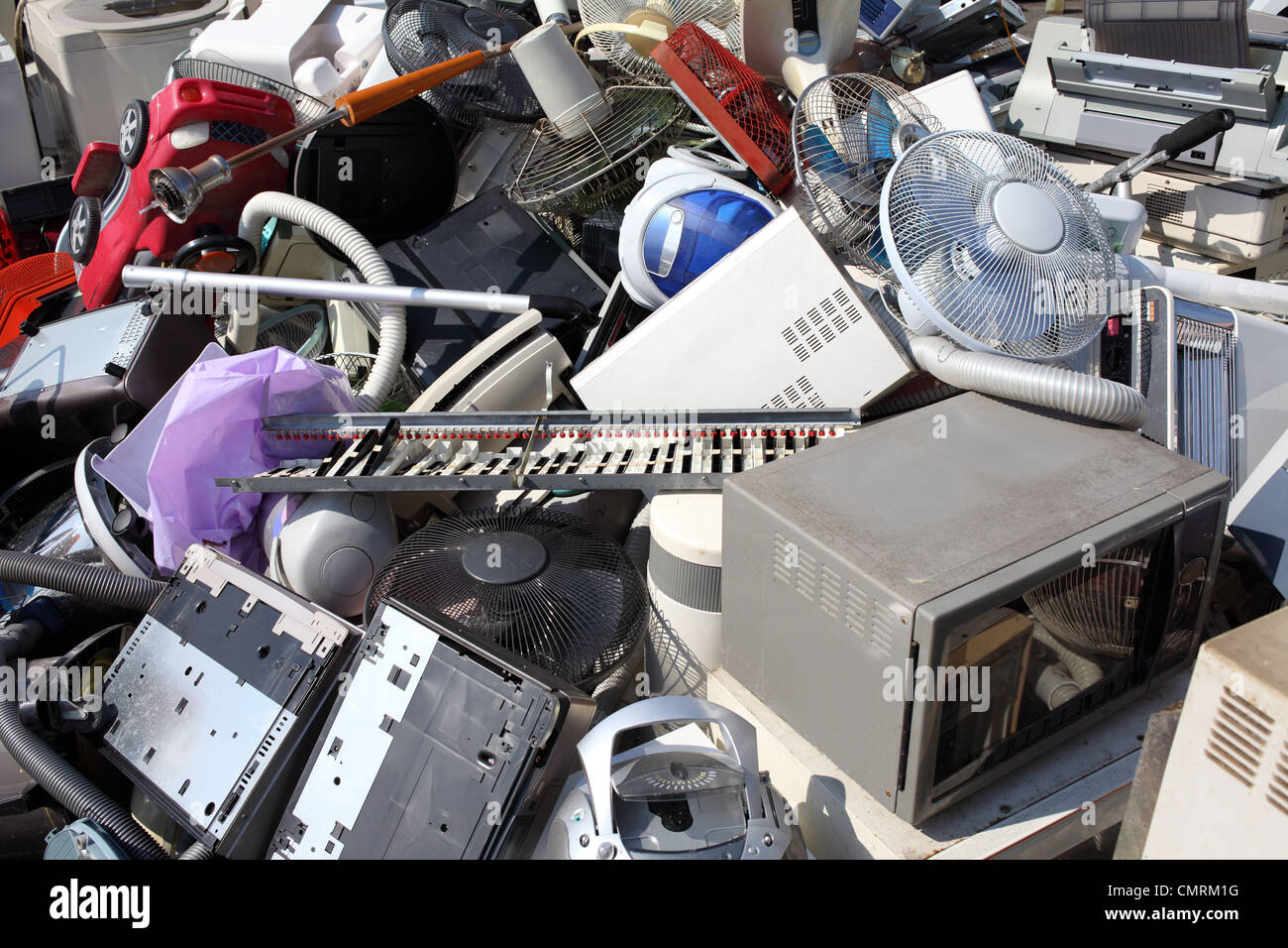 Metal and plastic recycling, home electronics Stock Photo Alamy