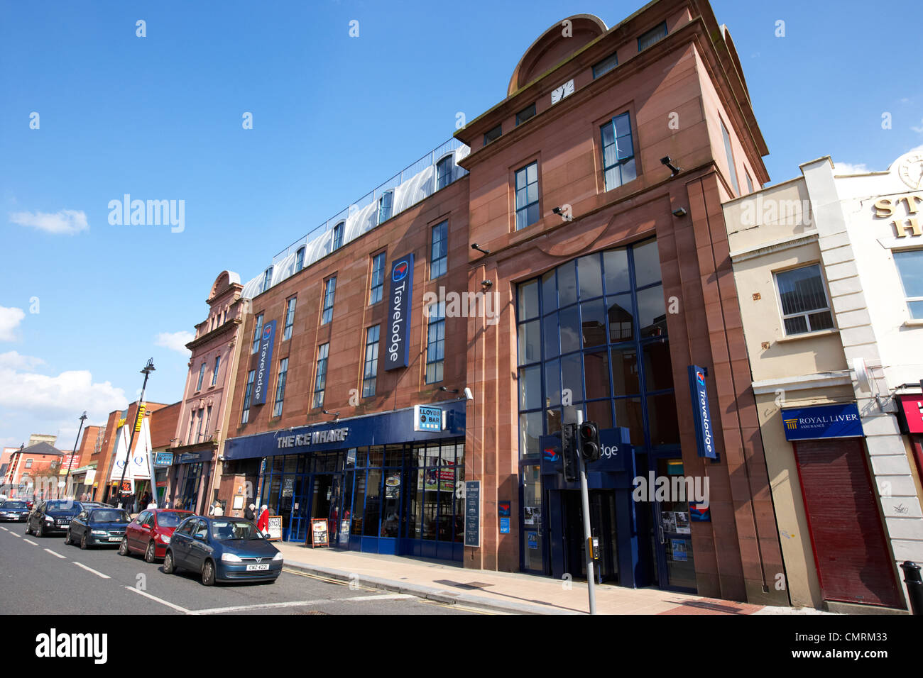 Derry city travelodge and the ice wharf pub county londonderry northern ireland uk. Stock Photo
