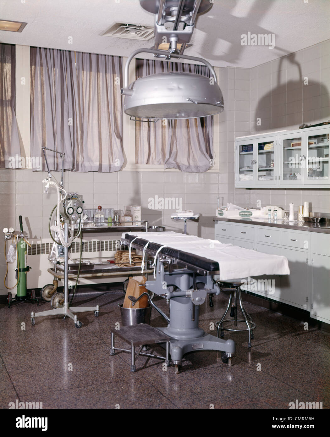 1960s INTERIOR OF HOSPITAL OPERATING ROOM Stock Photo