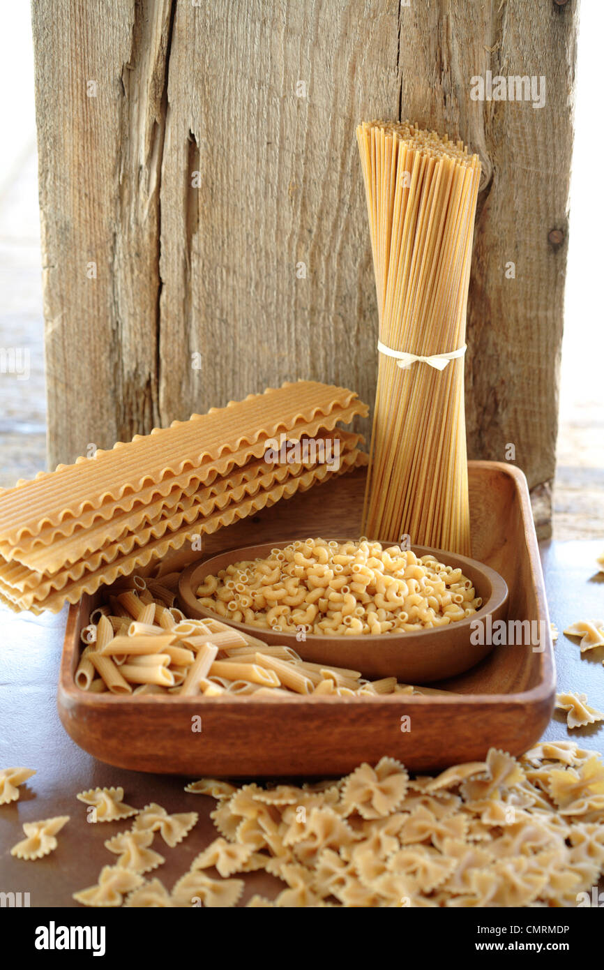Various types of pasta noodles Stock Photo Alamy