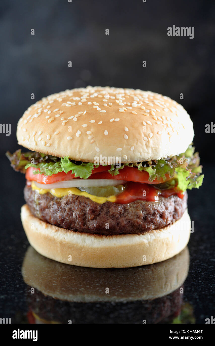 Close up of hamburger Stock Photo